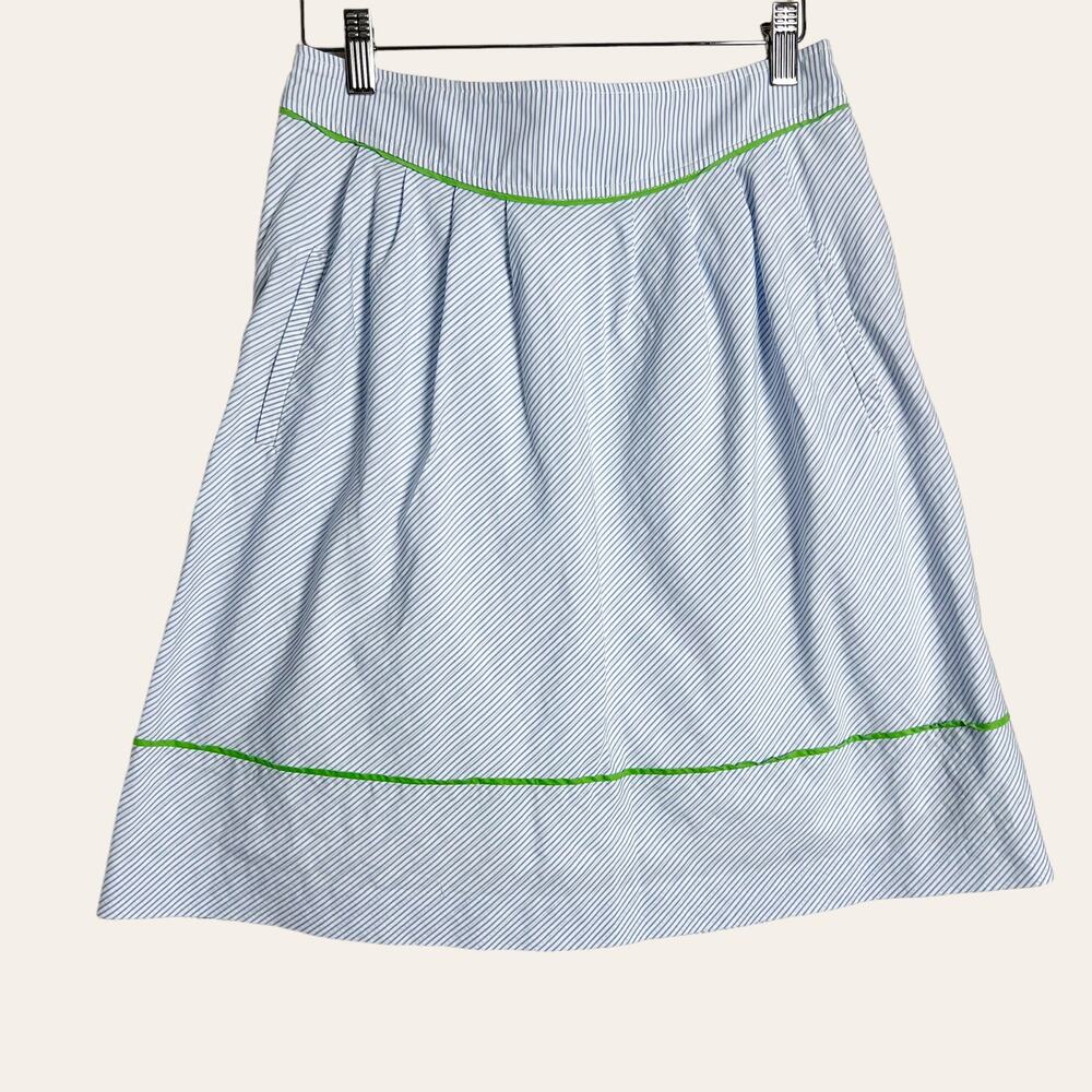 Lilly Pulitzer Blue White Striped Peek A Boo A-Line Skirt Size 2